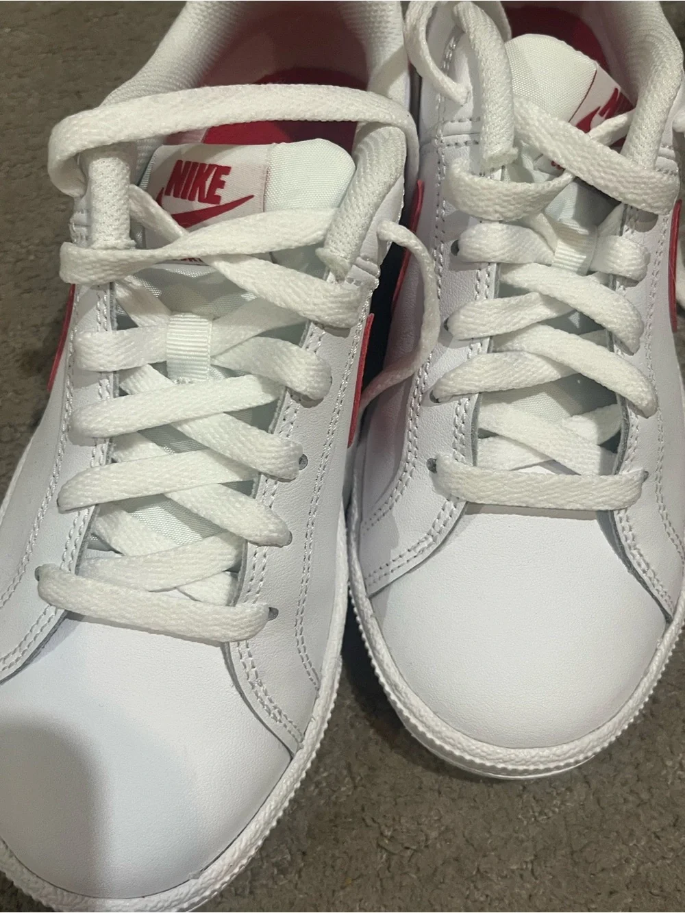 Nike white red swoosh